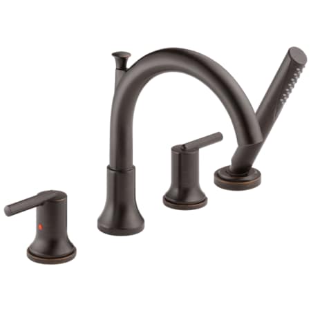 Delta 4-hole 8-16" installation Hole Deck-Mount with Diverter Tub Filler Faucet, Venetian Bronze T4759-RB